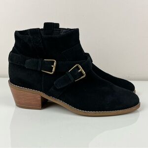 Cole Haan Women’s Size 8.0 B Jensynn Black Suede Pull On Ankle Buckle Booties